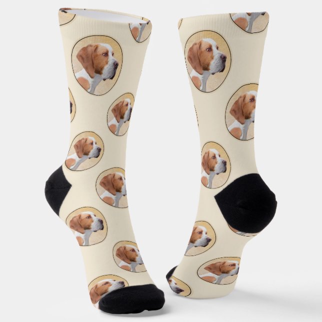 Pointer Painting English Niedlich Original Pet Dog Socken (Gewinkelt)