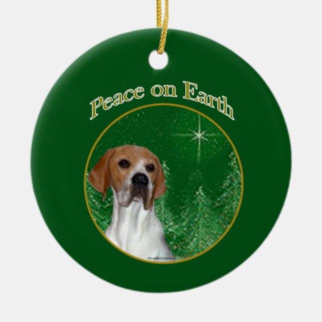 Pointer Peace Keramik Ornament (Vorne)