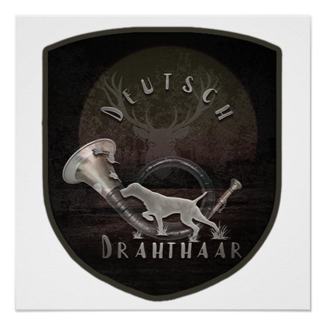 Pointer Poster vom Deutschen Drahthaar (Vorderseite)