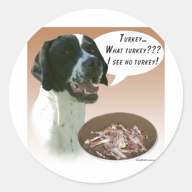 Pointer (schwarz) Türkei Runder Aufkleber (Vorderseite)