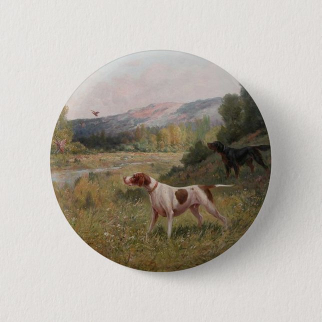 Pointer und Gordon Setter Knopf Button (Vorderseite)