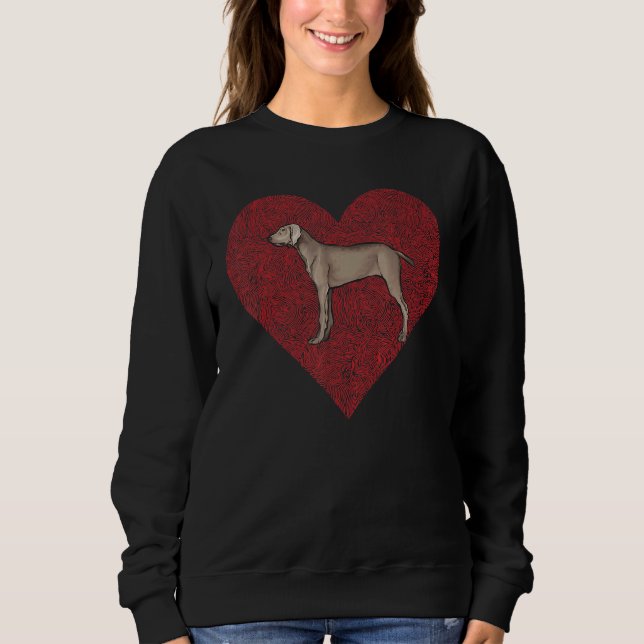 Pointer Valentinstag Hundeliebe Fingerabdruck Sweatshirt (Vorderseite)