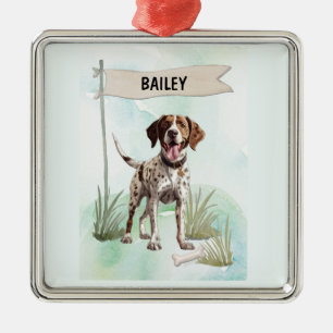 Pointer-Wasserfarbe Personalisierter Hund Ornament Aus Metall