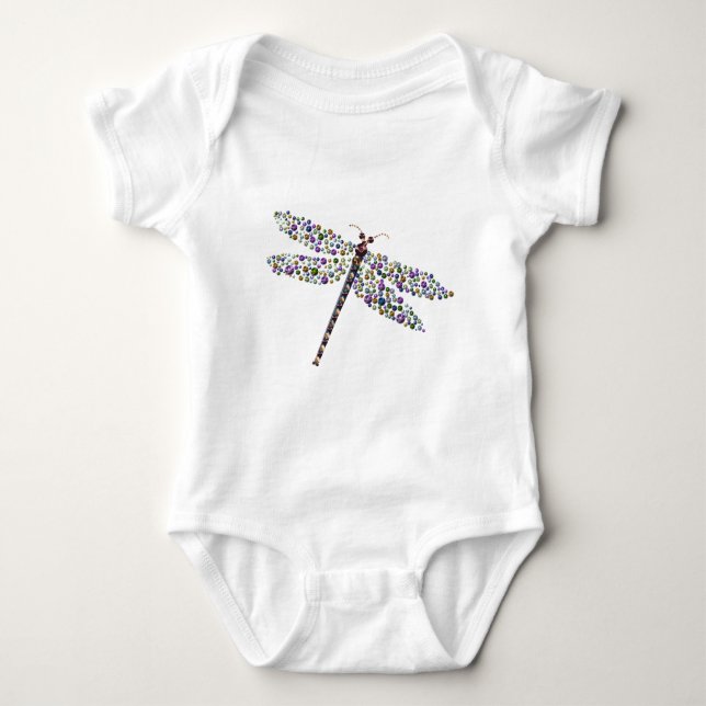 Pointilist Drache-Fliege Baby Strampler (Vorderseite)