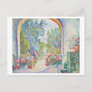 Pointillilist Garden in Saint-Tropez Malerei Postkarte