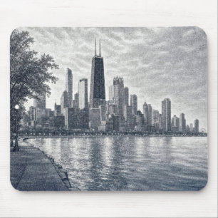 Pointillismus Chicago Skyline  Mousepad