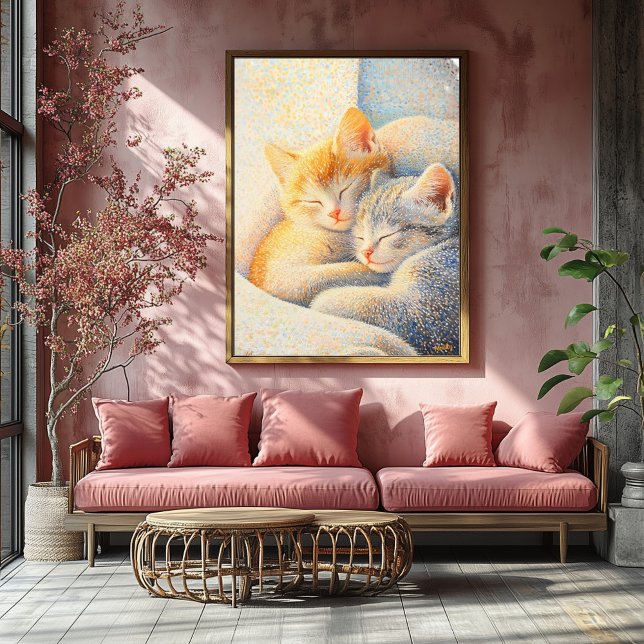 Pointillismus Schlafkätzchen bei Sonnenlicht - Gem Poster (Von Creator hochgeladen)