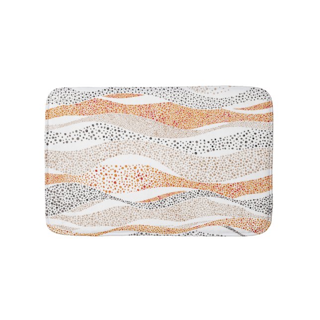 Pointillismus Wavy Polka: Niedlich Doodle Textile Badematte (Vorderseite)