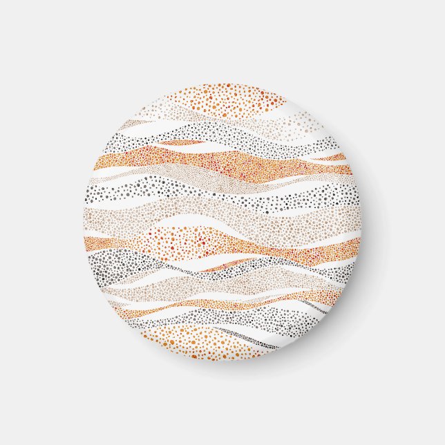 Pointillismus Wavy Polka: Niedlich Doodle Textile Magnet (Vorne)