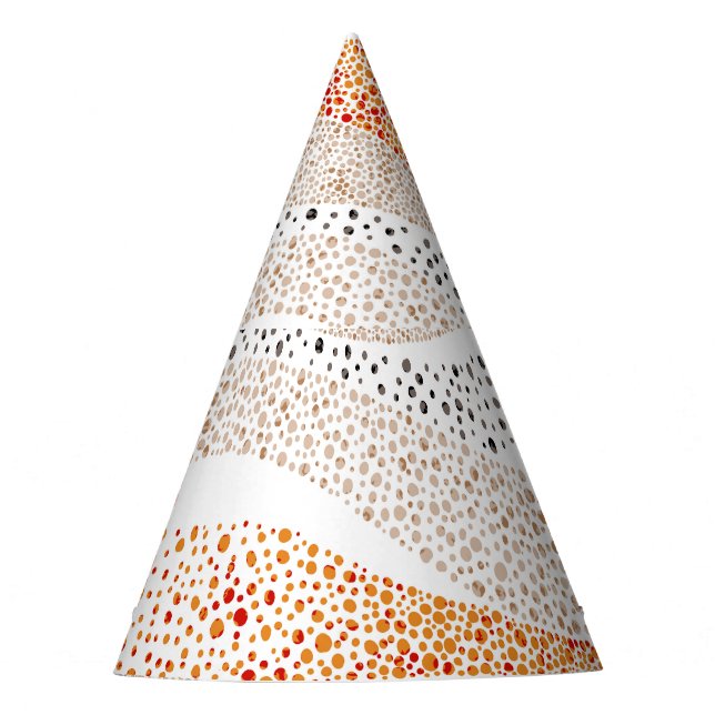 Pointillismus Wavy Polka: Niedlich Doodle Textile Partyhütchen (Vorderseite)