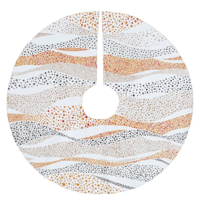 Pointillismus Wavy Polka: Niedlich Doodle Textile Polyester Weihnachtsbaumdecke (Vorderseite)