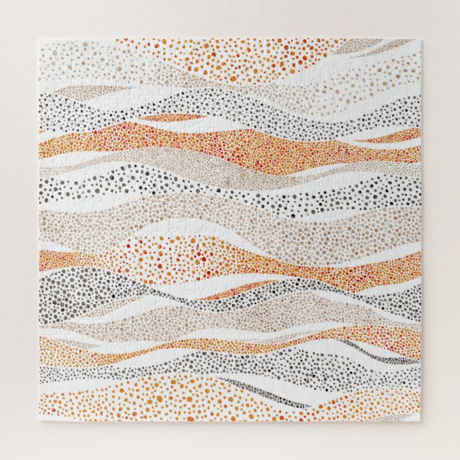 Pointillismus Wavy Polka: Niedlich Doodle Textile Puzzle (Vertikal)