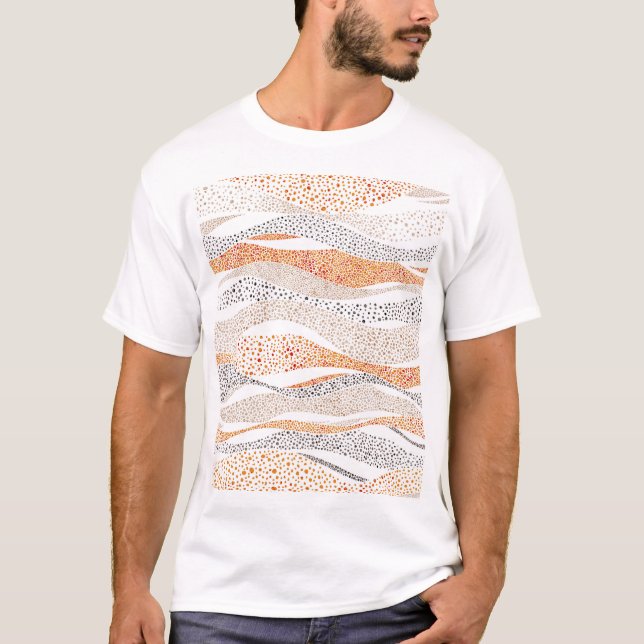 Pointillismus Wavy Polka: Niedlich Doodle Textile T-Shirt (Vorderseite)