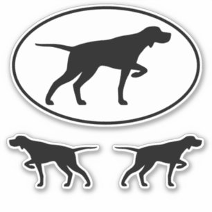Pointing Pointer Dog Silhouetten Vinyl Sticker Set