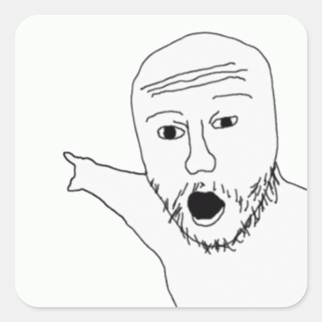 Pointing Wojak Aufkleber (Vorderseite)