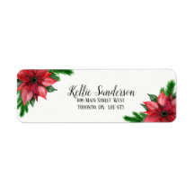 Pointsetta Rücksendeadressen-Aufklebers