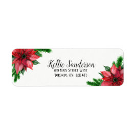 Pointsetta Rücksendeadressen-Aufklebers