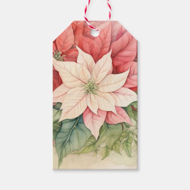 Pointsettia-Blume Geschenkanhänger (Vorderseite)