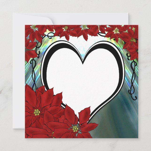 PointsettiaHeart Foto Personalisierte Karte (Vorderseite)