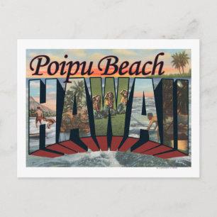 Poipu Beach, Hawaii - Große Briefmarkenszenen Postkarte