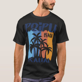 Poipu Beach Kauai Fun farbenfrohe Palmen Bäume T-Shirt