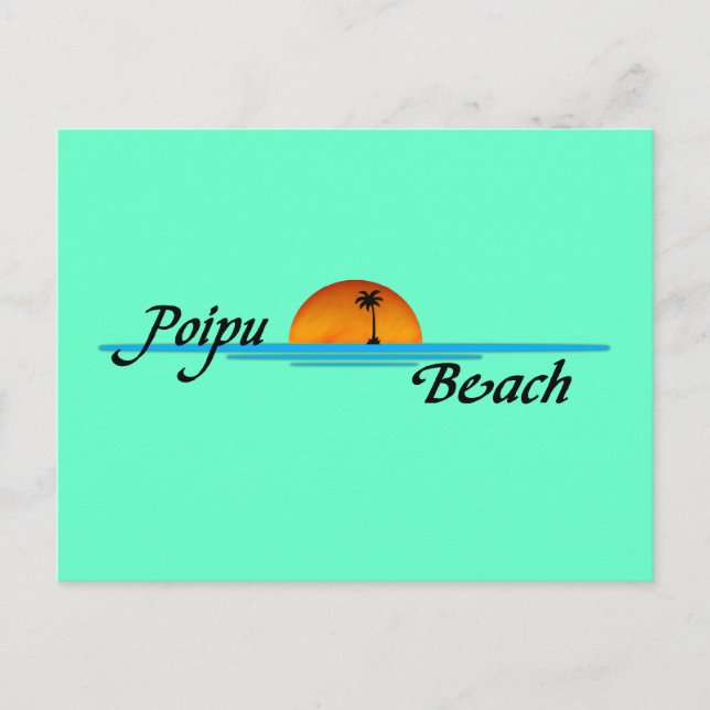 Poipu Beach Sunset Postcard Postkarte (Vorderseite)
