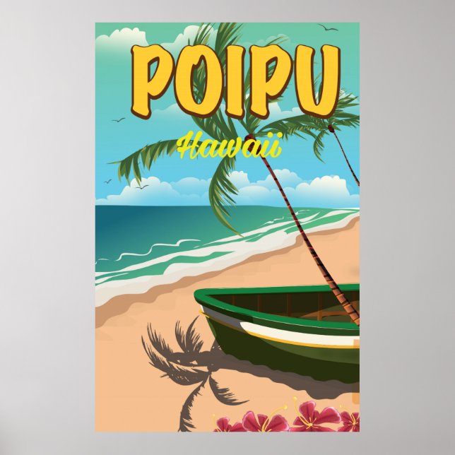 Poipu Hawaii Reiseplakat Poster (Vorne)