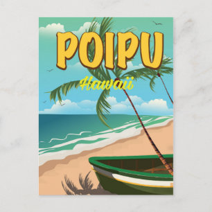 Poipu Hawaii Reiseplakat Postkarte