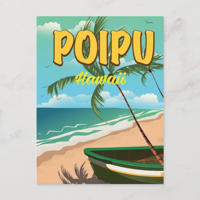 Poipu Hawaii Reiseplakat Postkarte (Vorderseite)