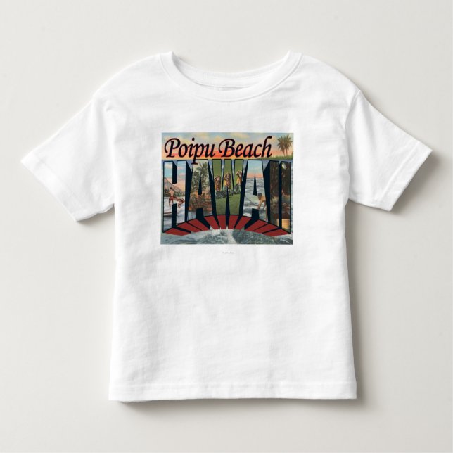 Poipu Strand, Hawaii - große Buchstabe-Szenen Kleinkind T-shirt (Vorderseite)
