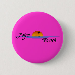 Poipu Strand-Sonnenuntergang-Knopf Button