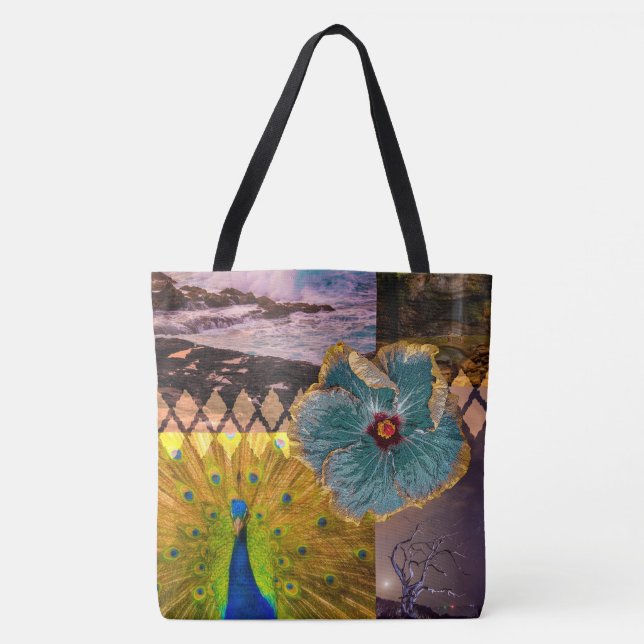 Poipu Sunrise, Kauai Hawaiian Collage Beach Bag (Vorderseite)