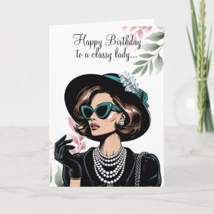 Poised Chic Noir Birthday Karte