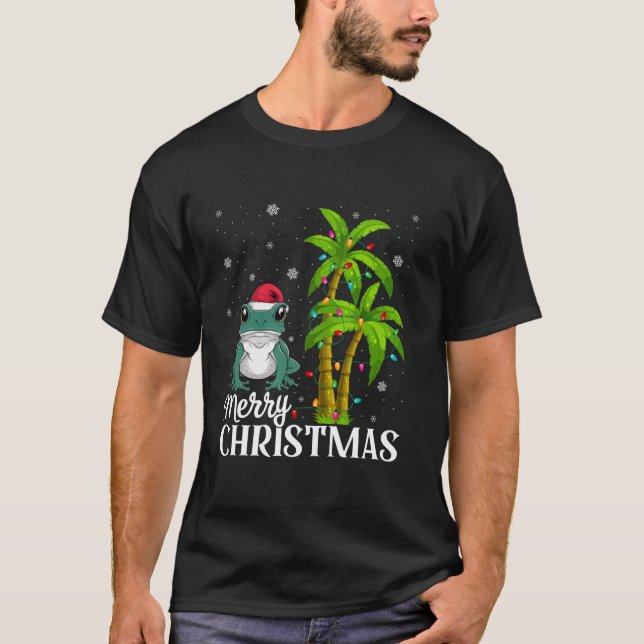 Poison Dart Frog Lovers Men Women Xmas Tree Lights T-Shirt (Vorderseite)