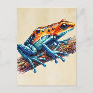 Poison Dart Frosch Orange Blue Postkarte