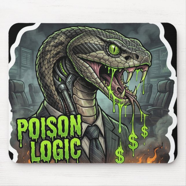 Poison Logic – Lies Profit Snake Politician Mousepad (Vorne)