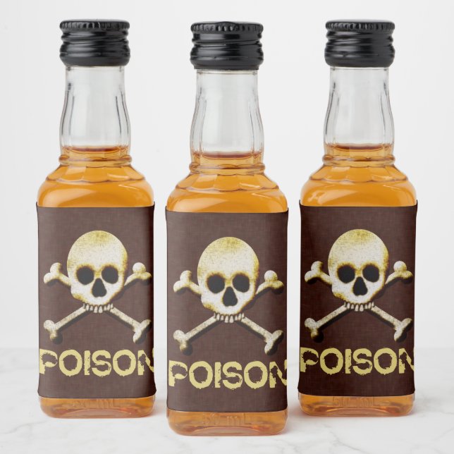 Poison Skull And Crossbones Design Alkoholflaschenetikett (Flaschen)