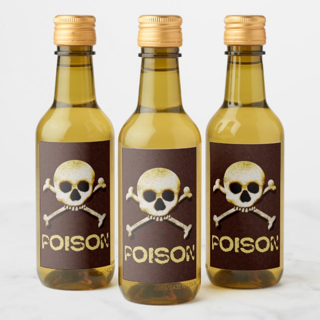 Poison Skull And Crossbones Design Weinetikett (Flaschen)