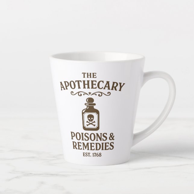 Poisons & Remedies Latte Mug – Apothecary-Style Milchtasse (Rechts)