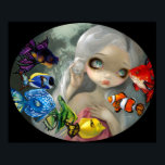 Poissons Volants: Arc-en-Ciel ART PRINT Rokoko Pop Poster<br><div class="desc">Teil meiner Serie "Poissons Volants" ("Flying Fish") - die meine Liebe mit Meereslebewesen und Rokoko-Porträt kombiniert - haben wir "Arc-en-Ciel". Dieses Gemälde übersetzt als "Regenbogen" und zeichnet sich durch eine wunderschöne Jungfrau mit Fischen in einem farbigen Regenbogenspektrum aus - violett, indigo, blau, grün, gelb, orange, rot - mit Feenflügeln. Liebe...</div>
