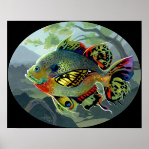 Poissons Volants:  Etude II ART PRINT flying fish Poster