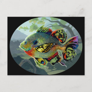 "Poissons Volants: Étude II" Postcard Postkarte