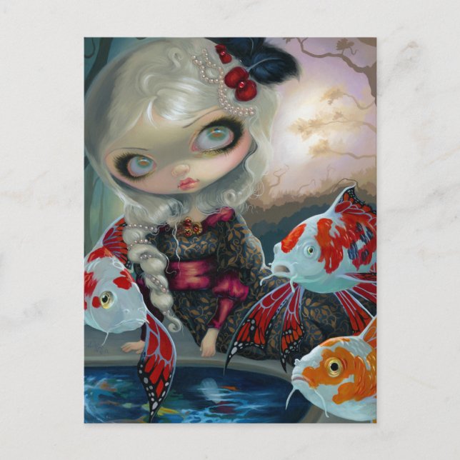 "Poissons Volants: Le Bassin des Carpes" Postkarte (Vorderseite)