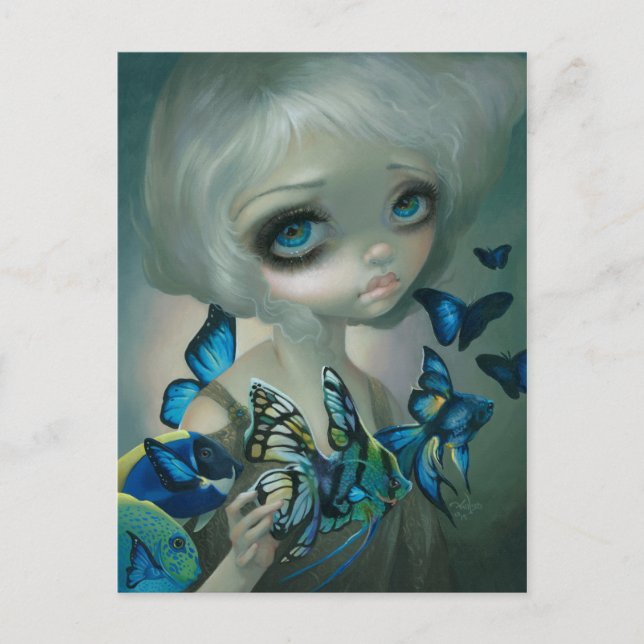 "Poissons Volants:  Les Poissons Bleus" Postkarte (Vorderseite)