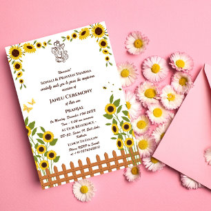 Poite Janeu Upanayanam Hindu Holy Thread Blue Gold Einladung