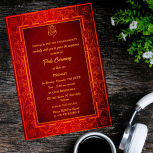 Poite Janeu Upanayanam Hindu Holy Thread Floral Einladung