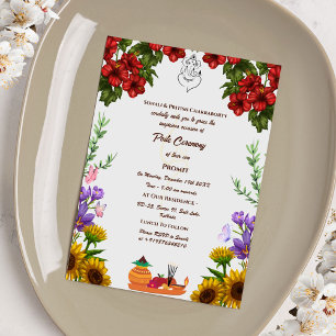 Poite Janeu Upanayanam Hindu Holy Thread Floral Einladung