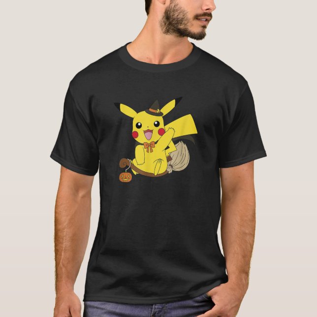 Pok mon Halloween Pikachu Cute Witch Costume  T-Shirt (Vorderseite)