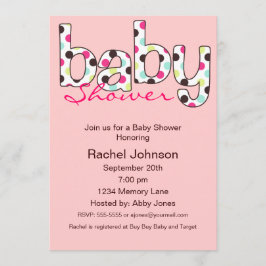 Poka Dot Babydusche Einladung