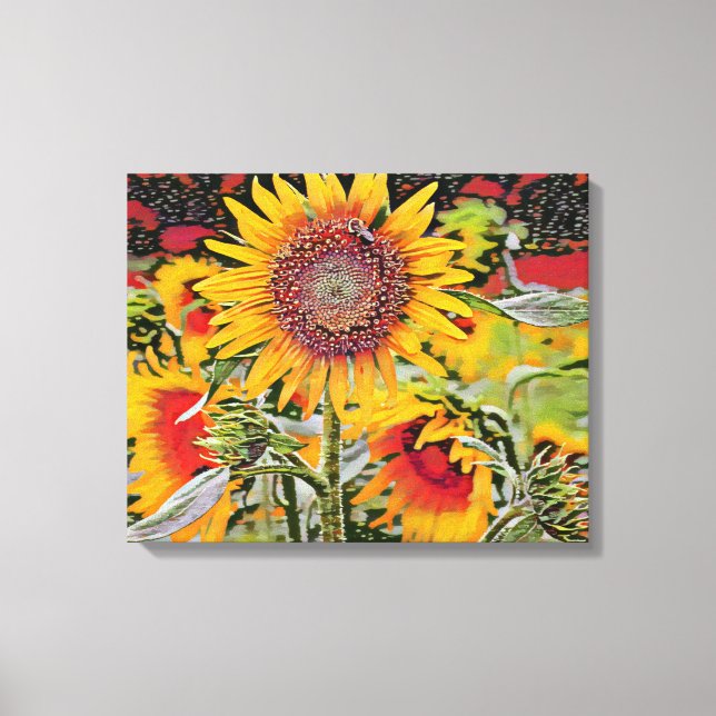 Poka-dot Sonnenblume Leinwanddruck (Vorderseite)